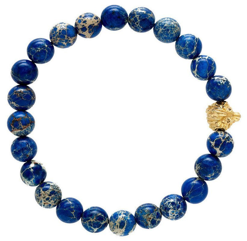 Atolyestone Bracelet - 18K GOLD LION BLUE JASPER