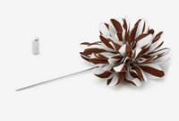 Lapel flower stripes brown / white