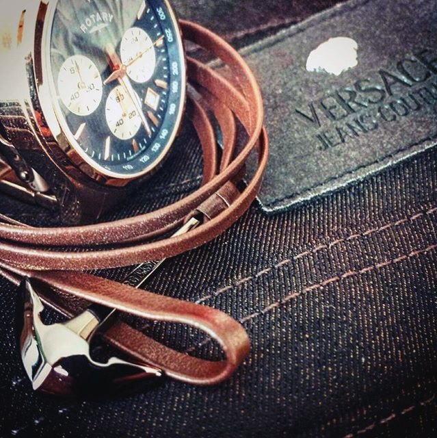 Virginstone Bracelet - Anchor Bracelet Brown leather / Gold versace bag rotary watch