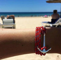 Virginstone Bracelet - Anchor Bracelet Red + Silver beach