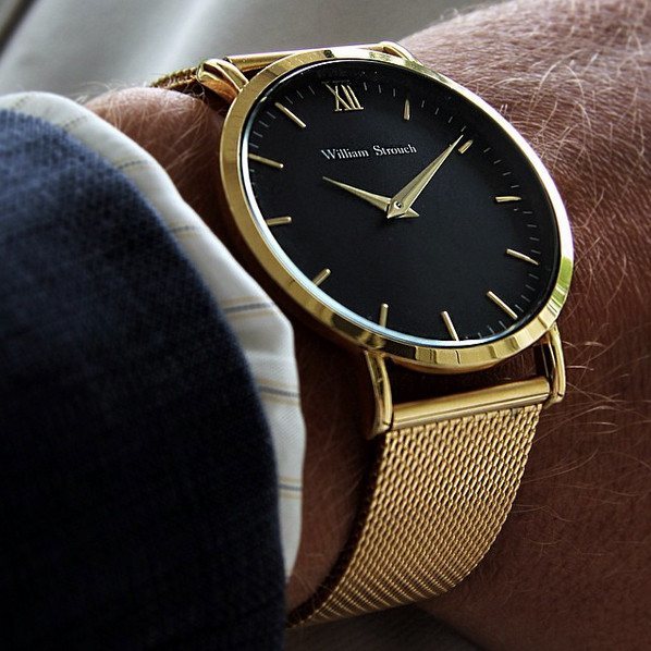 William Strouch Watch - CLASSIC GOLD + LEATHER STRAP