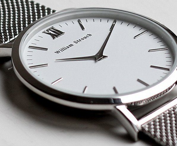 William Strouch Watch - CLASSIC SILVER + LEATHER STRAP