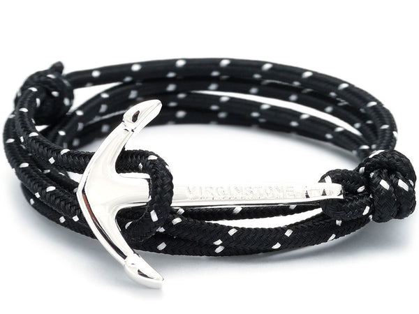 Bracelet - Anchor Bracelet Black + Silver