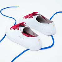 WHITE LEATHER SNEAKERS + LACES