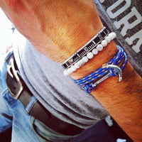 virginstone Bracelet - Anchor Bracelet Blue / Silver nylon