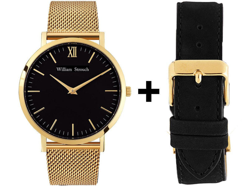 Watch - CLASSIC GOLD + LEATHER STRAP