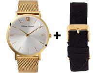 Watch - GOLD AND SILVER STREAK + LEATHER STRAP